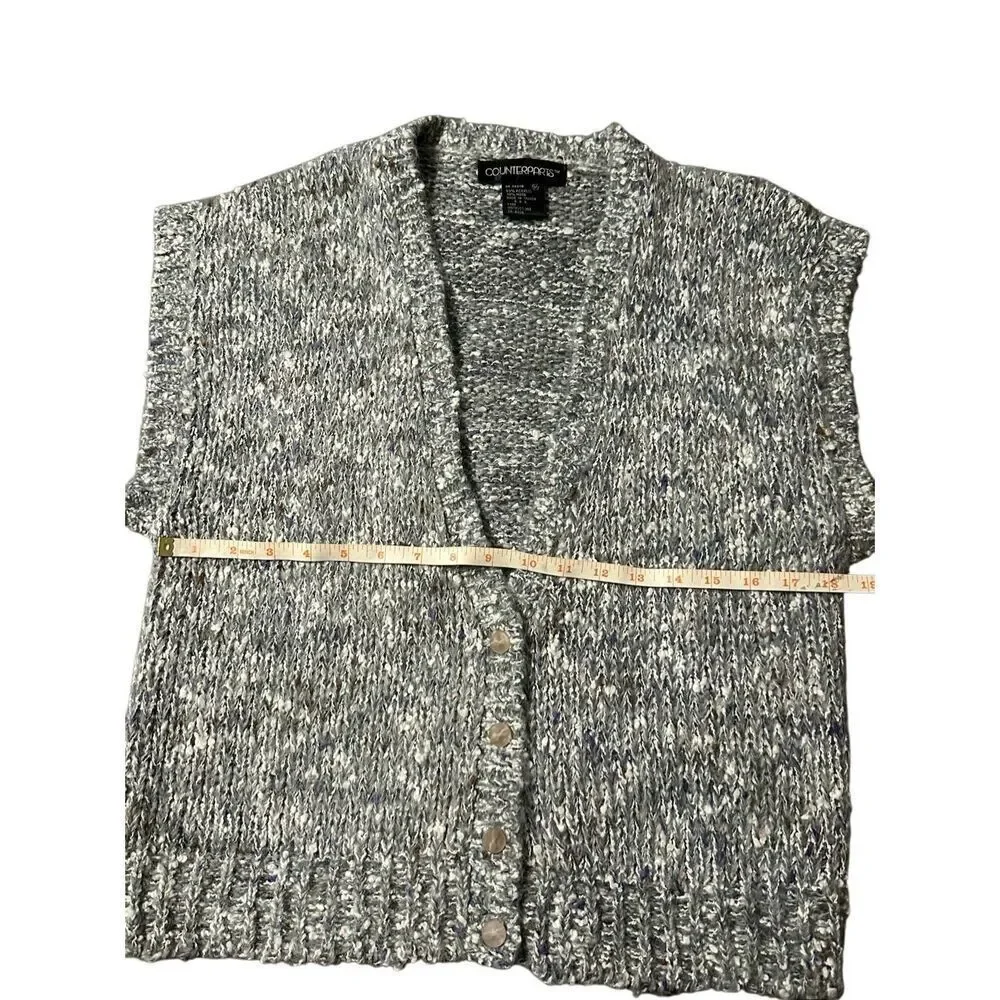 Counterparts sweater vest vintage gray multi color wool blend M